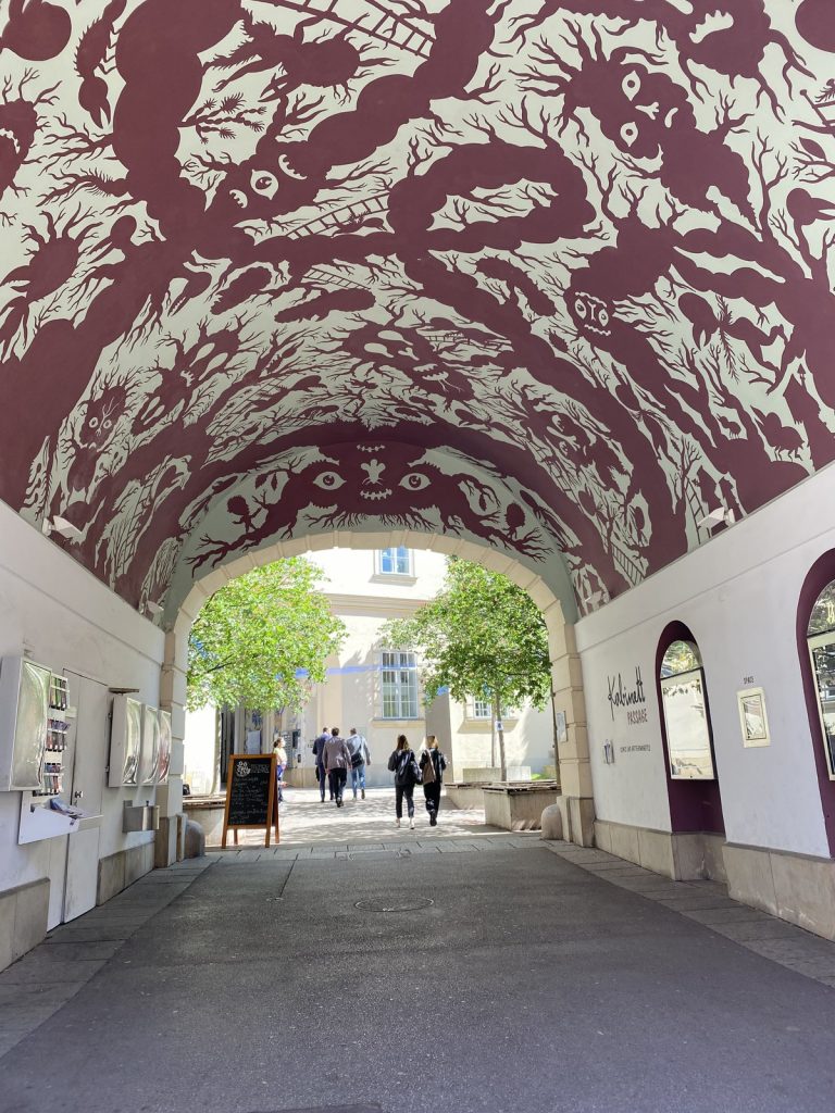 An artistic passageway. One of many the Museums Quartier has to offer